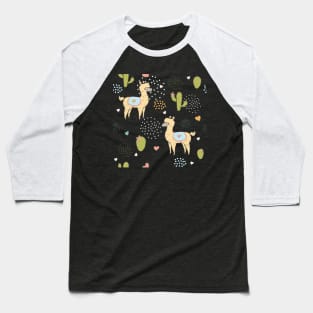 Whimsical Llama Baseball T-Shirt